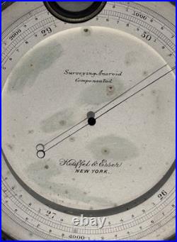 Antique K&E Keuffel & Esser Co. 5 Inch Surveying Aneroid Compensated Barometer