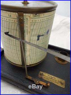 Antique Key Wind Clock Work 14 Day Negrettl & Zambri Thermograph London