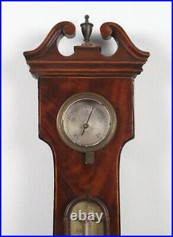 Antique Large 19th Century English Case Barometer Thermometer A. Tagliabue