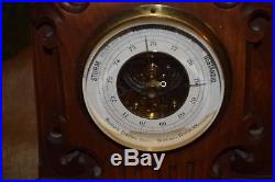 Antique Large German Wood Traditional Barometer Weather Station