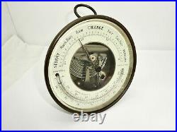 Antique Late 1800's S. G. & C. Brass Cased Aneroid Wall Hang Barometer