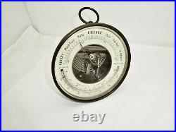 Antique Late 1800's S. G. & C. Brass Cased Aneroid Wall Hang Barometer
