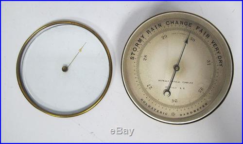 Antique Late 19th C Holosteric PNHB Barometer Aneroid John Naudet Brass Case yqz