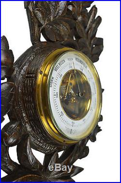 Antique Leaf Carved Black Forest Style Barometer, Dutch