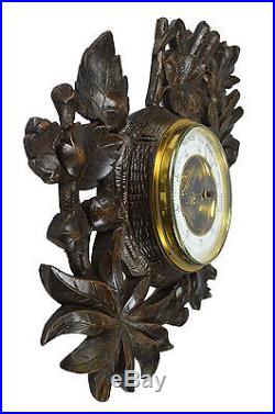 Antique Leaf Carved Black Forest Style Barometer, Dutch