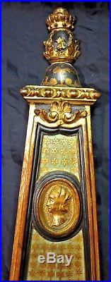 Antique Lufft Barometer Hand Carved Wooden French