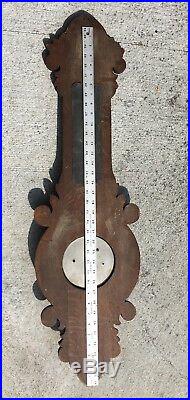 Antique Lufft German Oak Barometer Weather Station Parts Restoration
