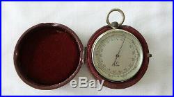 Antique Lufft German Pocket Barometer with Leather Case
