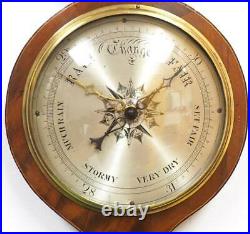 Antique Luxury mahogany 5 Glass Arched Top Barometer Thermometer English 1880