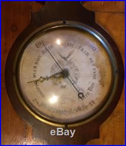Antique Mahogany American Weatherstation Barometer Signed L. A. Smith