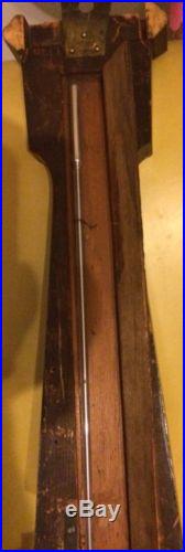 Antique Mahogany American Weatherstation Barometer Signed L. A. Smith