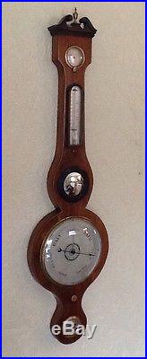 Antique Mahogany Banjo Barometer, Circa 1820's