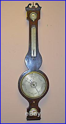 Antique Mahogany Banjo Barometer London D Fagioli & Son