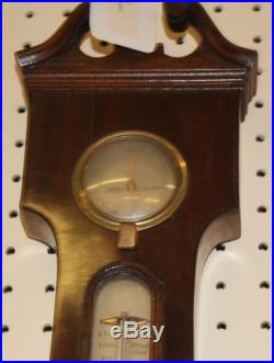 Antique Mahogany English Weatherstation Barometer Signed A & G Taroni Hanley