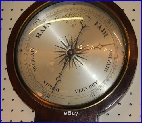 Antique Mahogany English Weatherstation Barometer Signed A & G Taroni Hanley
