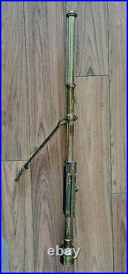 Antique Marine Stick Barometer IMD Kew Pattern Spirit Thermo & Depth Gauge Brass