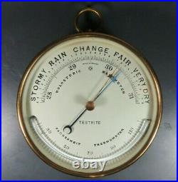 Antique Maritime French Brass PHNB Holosteric Barometer TESTRITE Thermometer