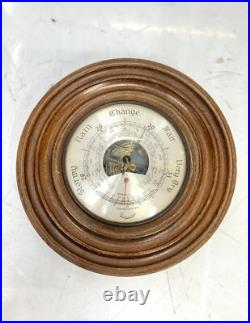 Antique Maritime Wooden Barometer Stormy Rain Change Fair Daymaster Thermometer