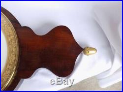Antique Mid 1800's Chevallier France Lg 40 Wood Carved Barometer Therometer