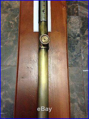 Antique Mid 19th Century Brass Navy Ship Stick Barometer Civil War Time