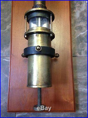 Antique Mid 19th Century Brass Navy Ship Stick Barometer Civil War Time