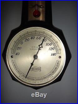Antique MotoMeter MotoCo Bakelite Barometer Thermometer Weather Station G&E Corp
