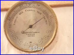 Antique NEGRETTI & ZAMBRA, LONDON Gentleman's Brass Pocket Barometer Altimeter