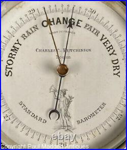 Antique Naudet Aneroid Barometer Charles Hutchinson Boston