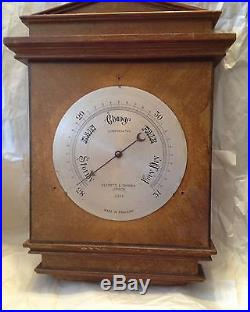 Antique Negretti & Zambra Barometer Wood Case England Working Old