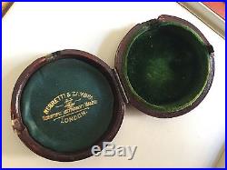 Antique Negretti & Zambra Gilt Brass Leather Cased Pocket Barometer