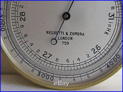 Antique Negretti & Zambra London 750 Pocket Barometer & Altimeter Leather Case