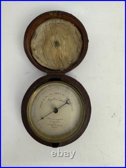 Antique Negretti & Zambra London Aneroid Barometer Cased WORKING 1860's 1870's