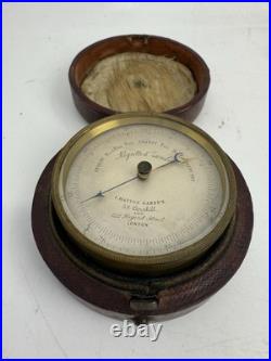 Antique Negretti & Zambra London Aneroid Barometer Cased WORKING 1860's 1870's