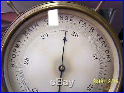 Antique Nphb Holosteric Barometer Ship's Wheel Style 19th Century France