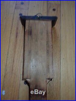 Antique Oak Stick Barometer & Thermometer H. A. Clum LeRoy NY 19th Century