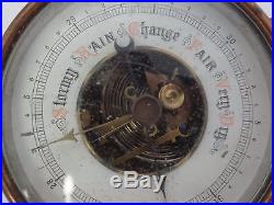 Antique Old Copper Metal Gauge Dial Early Barometer Weather Meter Parts Used