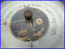 Antique Old Copper Metal Gauge Dial Early Barometer Weather Meter Parts Used