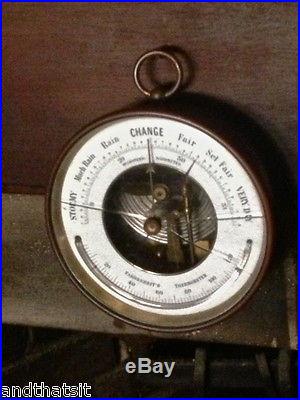 Antique Old French Barometer Thermometer Circa 1920 NAUTICAL BOAT BRASS PBHN