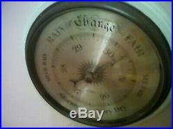 Antique Original Banjo wall Barometer, Salem with hand painted porcelain plate