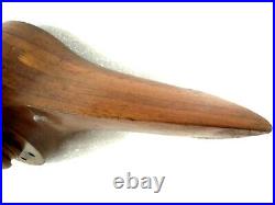 Antique Original Large 32´´ Wooden Propeller Plane Axis With Working Barometer