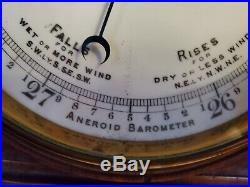 Antique Ornate Carved Aneroid Banjo Barometer/Thermometer RARE WORKS Porcelain