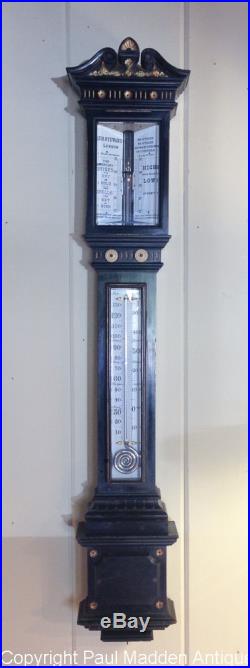 Antique Ornate Stick Barometer by J. H. Steward