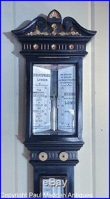Antique Ornate Stick Barometer by J. H. Steward