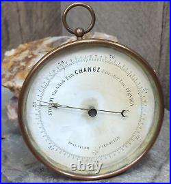 Antique PHBN Holosteric Barometer Brass Cased France Made Weather Instrument