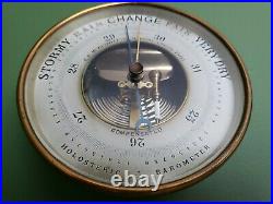 Antique PHBN Holosteric Barometer France E. B. Meyrowitz Copper 5x2 Wall Mount