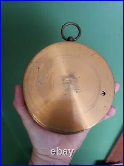Antique PHBN Holosteric Barometer France E. B. Meyrowitz Copper 5x2 Wall Mount
