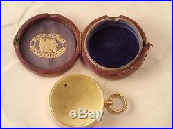 Antique PILLISCHER, LONDON Gentlemen's Gilt Brass Cased Pocket Aneroid Barometer