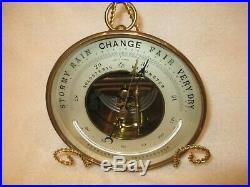 Antique Paul Naudet 6.5 Barometer with Curved Thermometer C 1870-1890