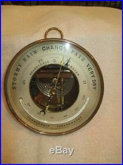 Antique Paul Naudet 6.5 Barometer with Curved Thermometer C 1870-1890