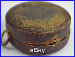 Antique Pillisher London Victorian Pocket Barometer Leather Box Gilt Case